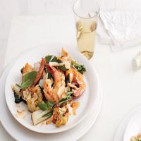 Spicy Cauliflower, Bok Choy, and Shrimp Stir-Fry with Coconut image