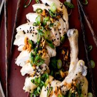 Sake-Steamed Chicken With Ginger and Scallions image