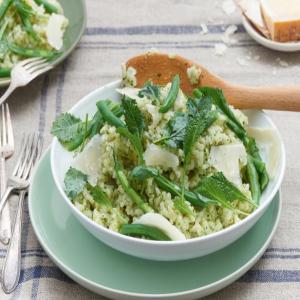Pesto Risotto with Fall Greens_image