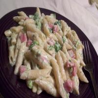 Ham and Penne Alfredo With Broccoli image