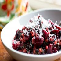 Black and Arborio Risotto With Beets and Beet Greens image
