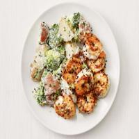Everything-Spiced Shrimp, Broccoli and Potatoes_image