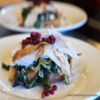Bacon Dripping Dandelions with Roasted Chicken Pomegranate & Asiago Recipe - (4.7/5)_image