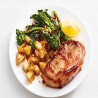 Pork Chops with Potatoes and Spicy Broccoli Rabe image