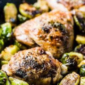 Crispy Garlic Butter Chicken and Brussels_image