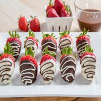 Dipped Chocolate-Drizzled Strawberries image