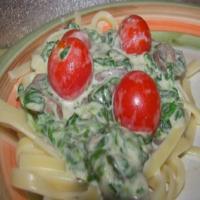 Fettuccine With Spinach Cream Sauce_image