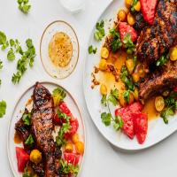 Country-Style Ribs with Quick-Pickled Watermelon image