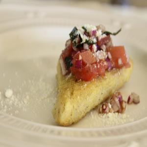 Pan-Fried Polenta with Bruschetta Topping_image