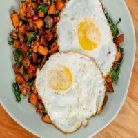 Sweet Potato and Kale Hash with Fried Eggs image
