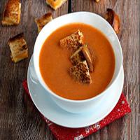 Slow-Cooker Tomato Soup with Croutons image
