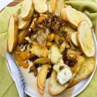 Baked Brie Topped with Savory Granola and Apples image