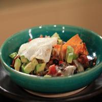 Texas Style Bacon, Beans and Eggs: Black Bean Chilaquiles image