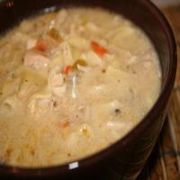 Lazy Slow Cooker Creamy Chicken Noodle Soup image