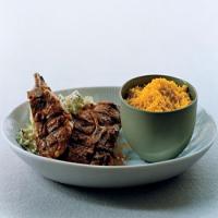 Grilled Lamb Chops with Curried Couscous and Zucchini Raita image