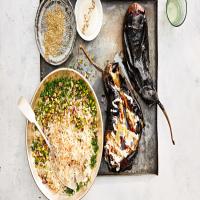 Whole Grilled Eggplant with Rice Pilaf image