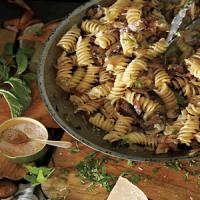 Fusilli with Bacon, Onions, and Mushrooms image