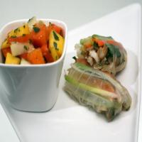 Yellow Chile Spring Rolls and Tropical Fruit Salad_image