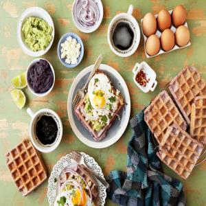 Ube Waffles With Avocado and Eggs_image