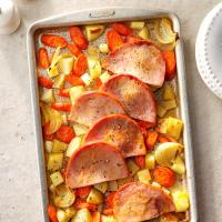 Sliced Ham with Roasted Vegetables image