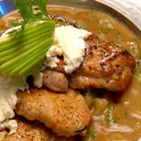 Pork Medallions Topped with Goat Cheese and Apple Raisin Cinnamon Compote_image