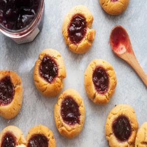 Chewy Almond and Cherry Thumbprint Cookies - Giadzy_image