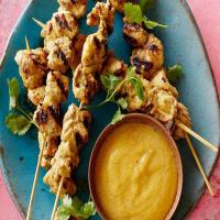 Chicken Kebabs with No-Cook Peach Chutney image