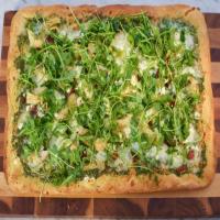 Pesto Pizza with Feta and Artichokes image