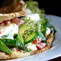 Pita Salad Sandwiches With Tahini Sauce image