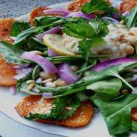 Persian Inspired Salad With Sweet Potato and Spinach image