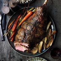 Honey-Vinegar Leg of Lamb with Fennel and Carrots image