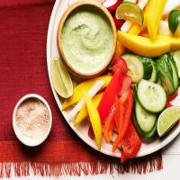 Fruit and Vegetable Platter with Cilantro Crema_image