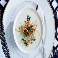 Leek Soup with Shoestring Potatoes and Fried Herbs Recipe - (4.4/5)_image