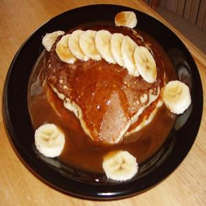 Banana Yogurt Pancakes With Peanut Butter Maple Syrup_image