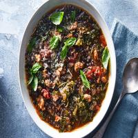 Slow Cooker Lentil Soup With Sausage and Greens_image