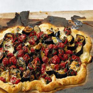Eggplant, Tomato, and Fontina Pizza Recipe | Epicurious.com_image