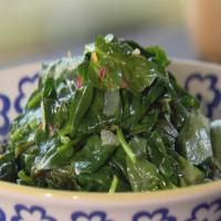 Sauteed Spinach with Bacon and Onions image