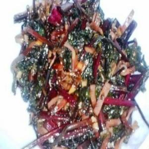 Salted Bacon Beet Greens Saute_image