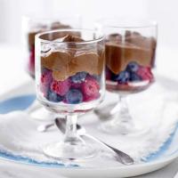 Chocolate & berry mousse pots image