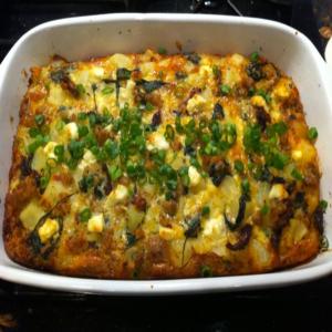 Potato Strata With Spinach, Sausage and Goat Cheese_image