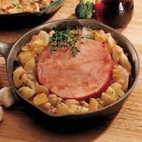 Ham Steak with Potatoes and Onions_image