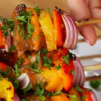 Honey-Garlic Chicken & Veggie Skewers Recipe by Tasty image