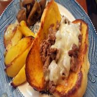 Shaved Steak French Dip with Swiss image