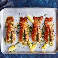 Grilled lobster tails with lemon & herb butter image