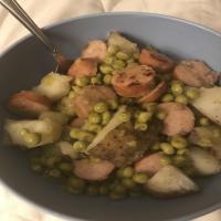 Sausage, Potatoes and Peas image