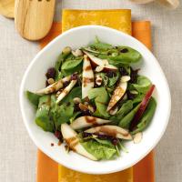 Spinach Pear Salad with Chocolate Vinaigrette image