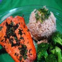 Grilled Chilli & Cilantro Salmon With Ginger Rice_image