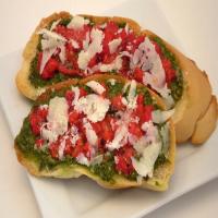 Pesto, Roasted Red Pepper and Parmesan Bruschetta image