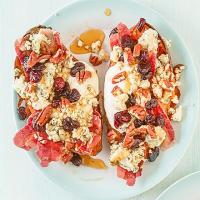 Sweet potato jacket with blue cheese, bacon, pecans & cranberries_image