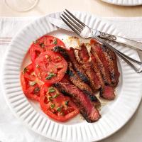 Grilled Steaks with Marinated Tomatoes_image